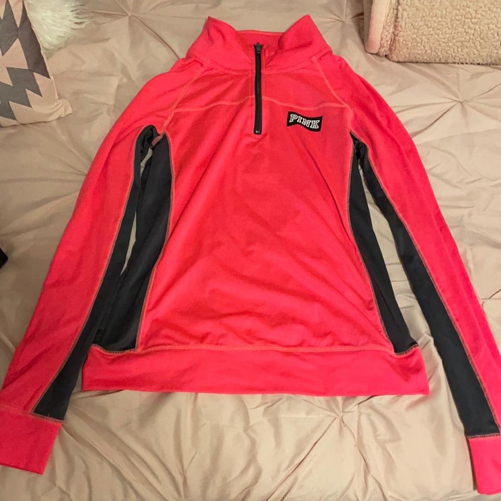 Victoria’s Secret PINK pink and gray ultimate quarter zip